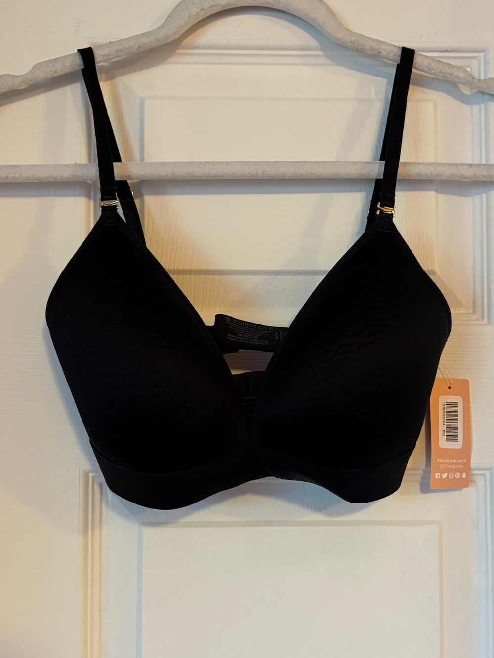 NWT ThirdLove Black 24/7 Seamless Stripe Wireless Bra 30D